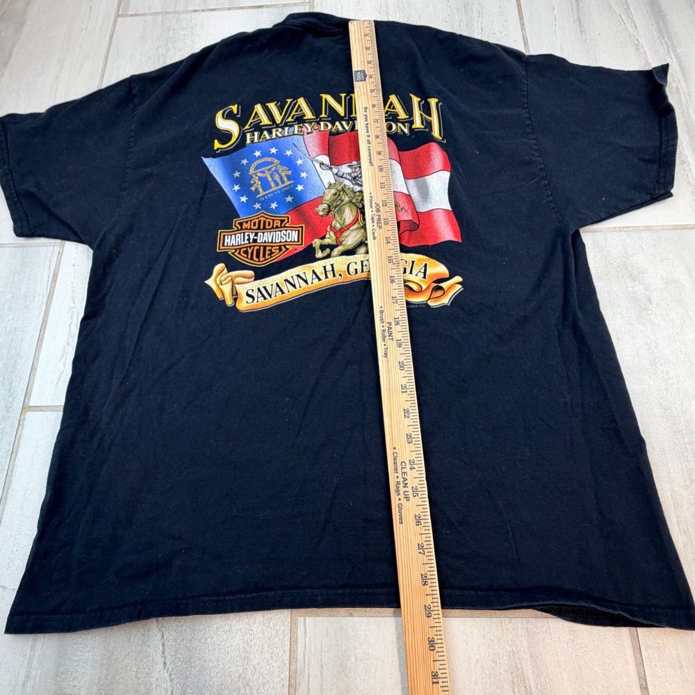 Harley Davidson Savannah Georgia Flaming Eagle Graphic T-Shirt Mens XL Black - Picture 3 of 5